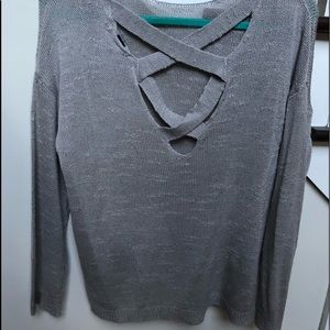 Grey forever 21 backless sweater
